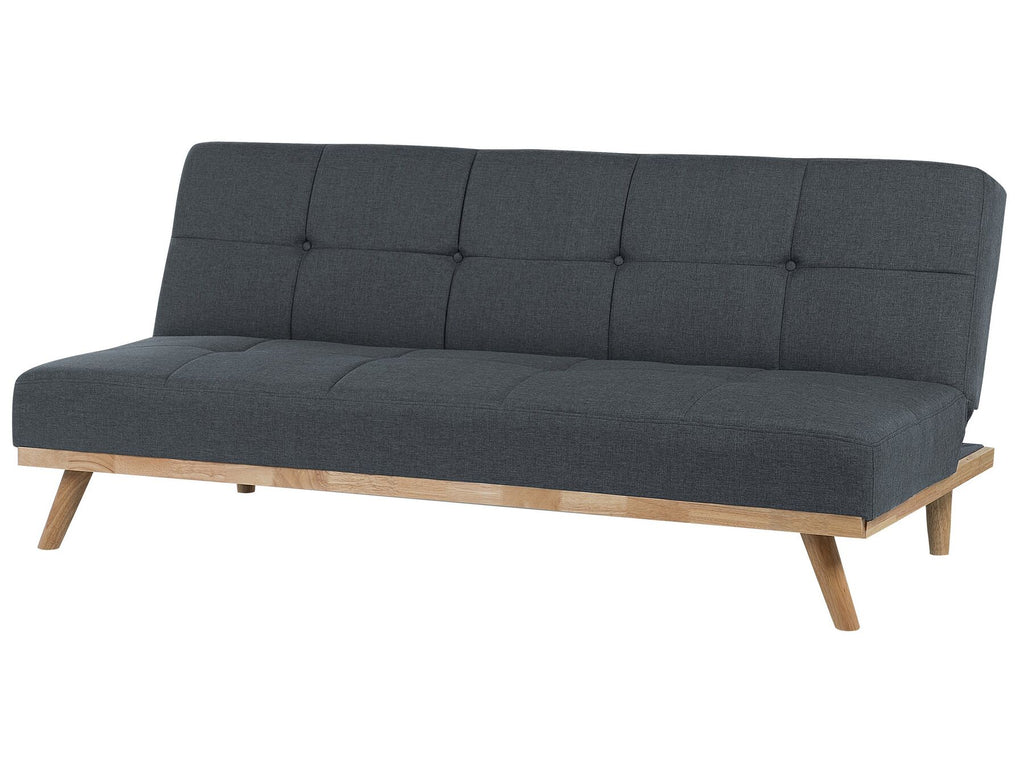 Sofa Bed FROYA Fabric Dark Grey 3 Seater