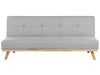 Sofa Bed Fabric Light Grey 3 Seater