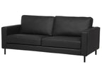 3 Seater Leather Sofa Black SAVALEN