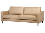 3 Seater Faux Leather Sofa Beige SAVALEN