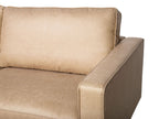 3 Seater Faux Leather Sofa Beige SAVALEN