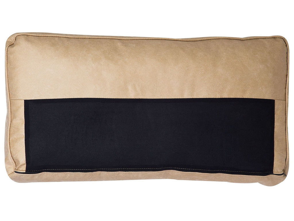 3 Seater Faux Leather Sofa Beige SAVALEN