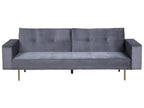 Sofa Bed VISNES Velvet Grey 3 Seater