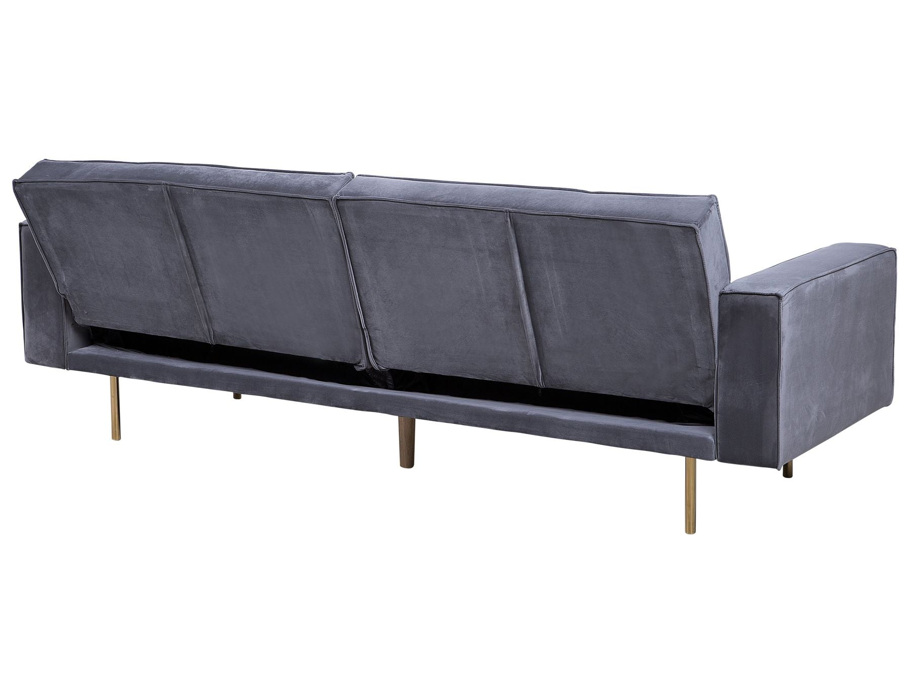 Sofa Bed VISNES Velvet Grey 3 Seater