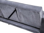 Sofa Bed VISNES Velvet Grey 3 Seater