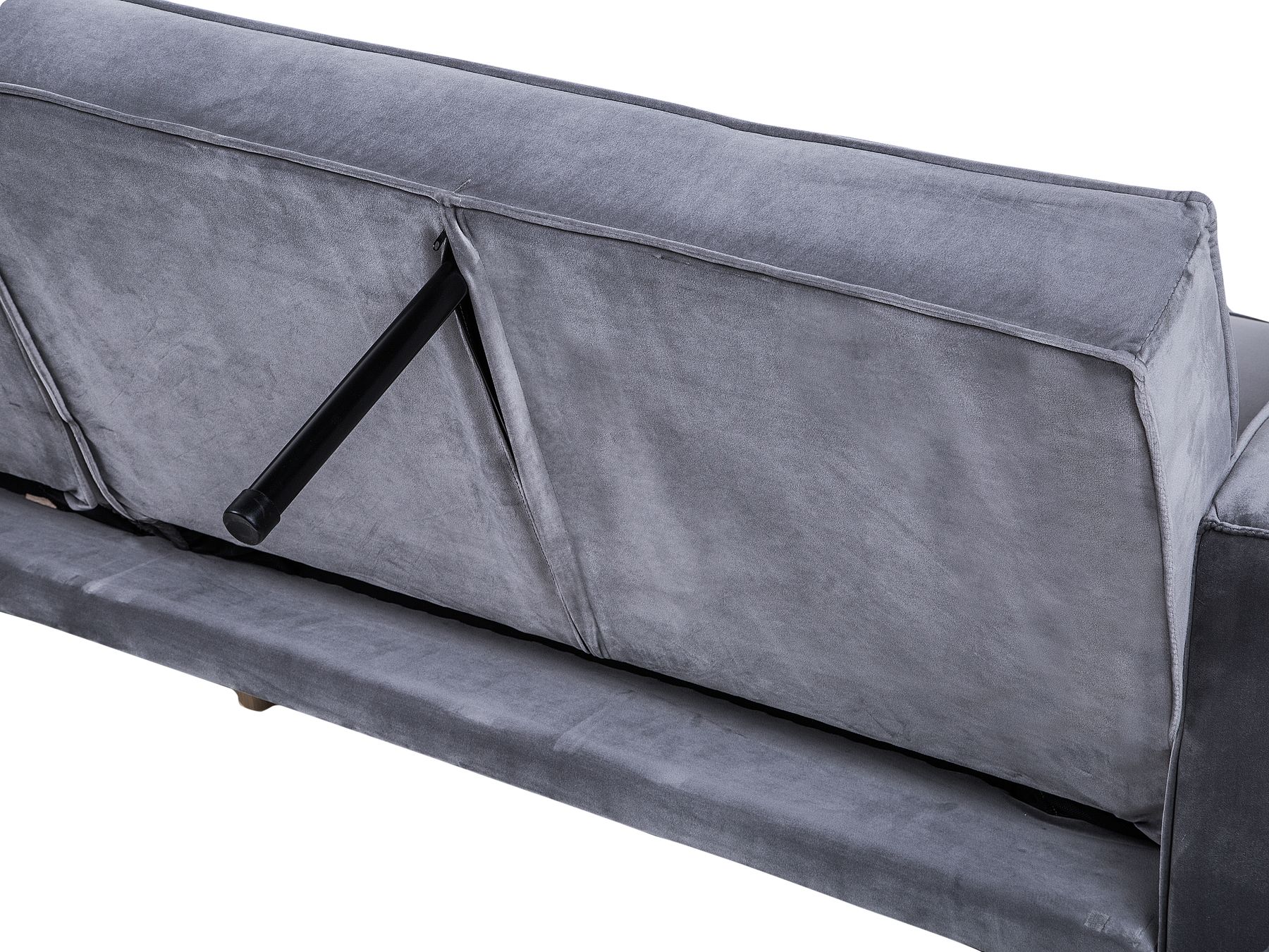Sofa Bed VISNES Velvet Grey 3 Seater
