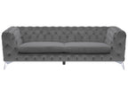 3 Seater Velvet Fabric Sofa Grey SOTRA