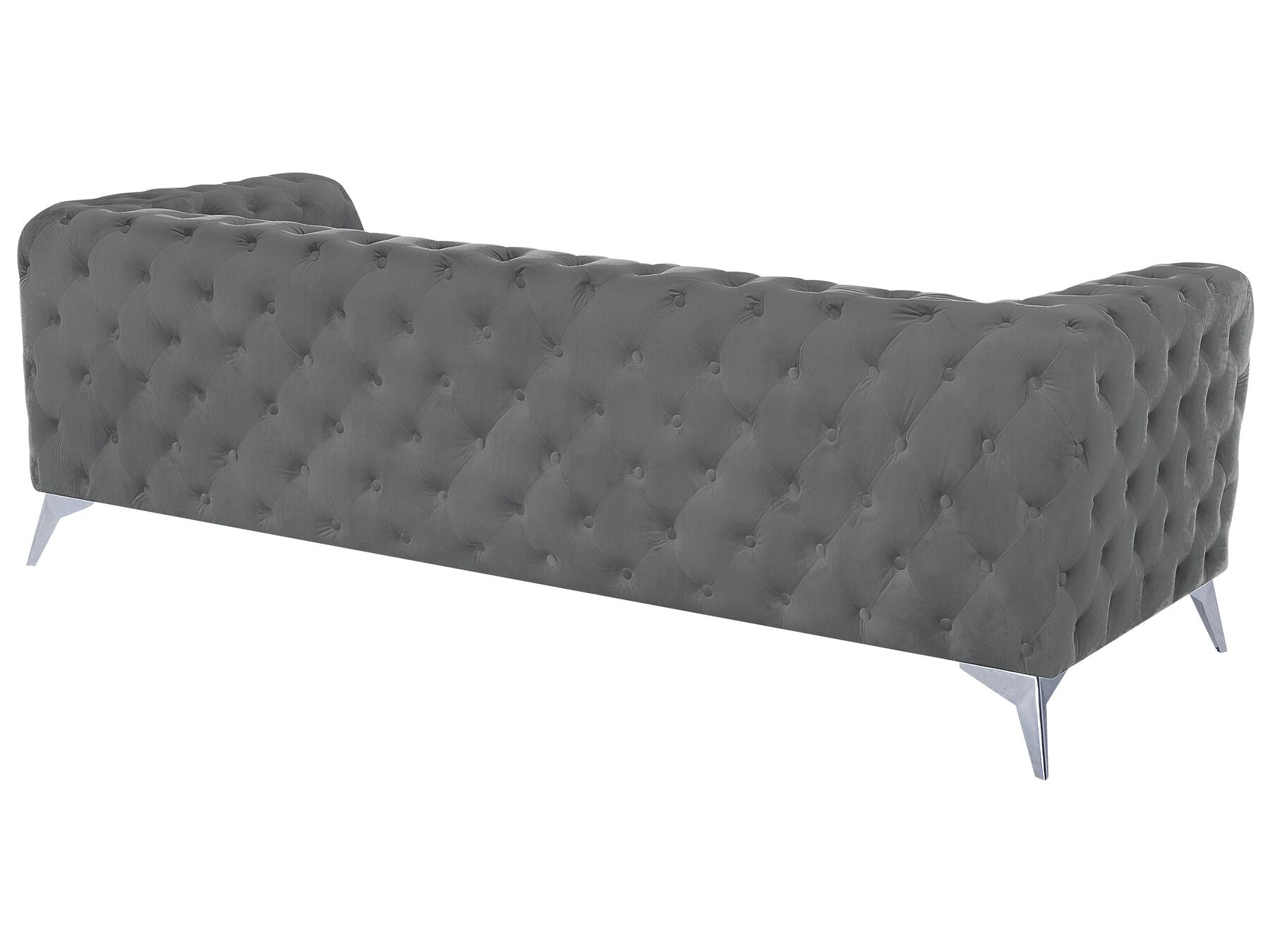 3 Seater Velvet Fabric Sofa Grey SOTRA
