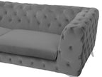 3 Seater Velvet Fabric Sofa Grey SOTRA