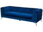 3 Seater Velvet Fabric Sofa Cobalt Blue SOTRA