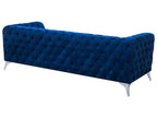 3 Seater Velvet Fabric Sofa Cobalt Blue SOTRA