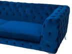 3 Seater Velvet Fabric Sofa Cobalt Blue SOTRA