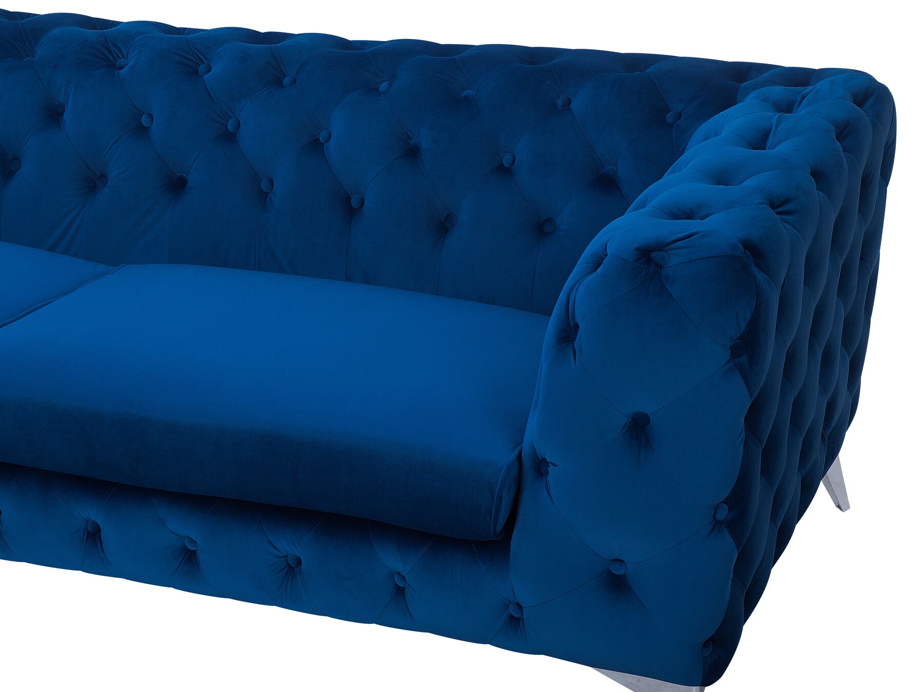 3 Seater Velvet Fabric Sofa Cobalt Blue SOTRA