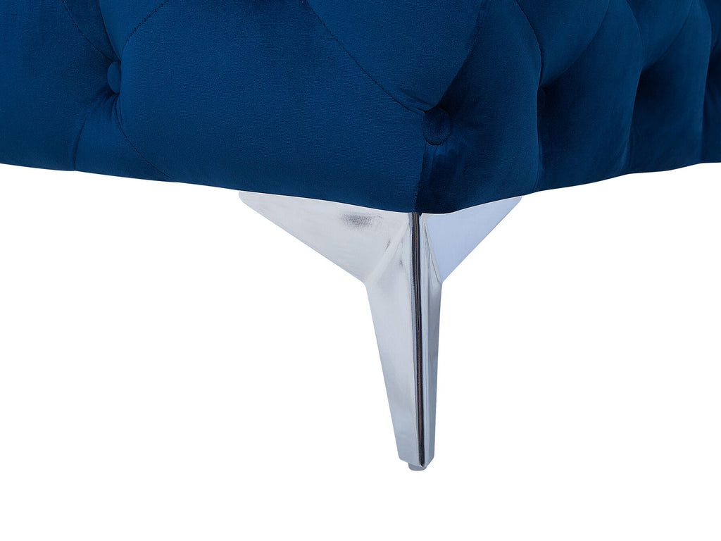 3 Seater Velvet Fabric Sofa Cobalt Blue SOTRA