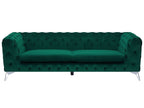3 Seater Velvet Fabric Sofa Emerald Green SOTRA