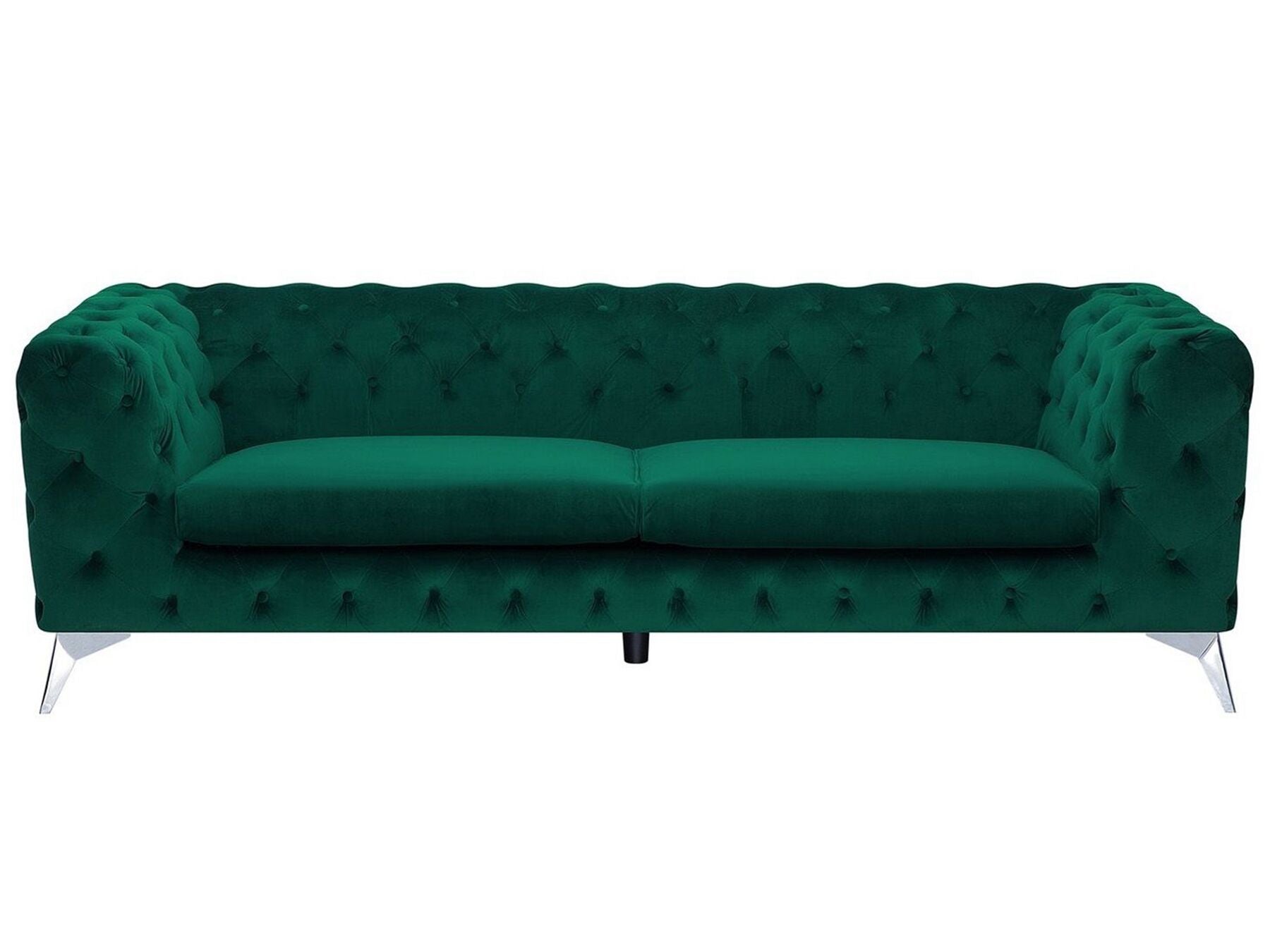 3 Seater Velvet Fabric Sofa Emerald Green SOTRA