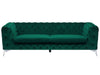 3 Seater Velvet Fabric Sofa Emerald Green