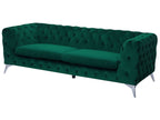 3 Seater Velvet Fabric Sofa Emerald Green SOTRA