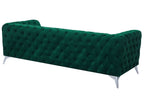 3 Seater Velvet Fabric Sofa Emerald Green SOTRA