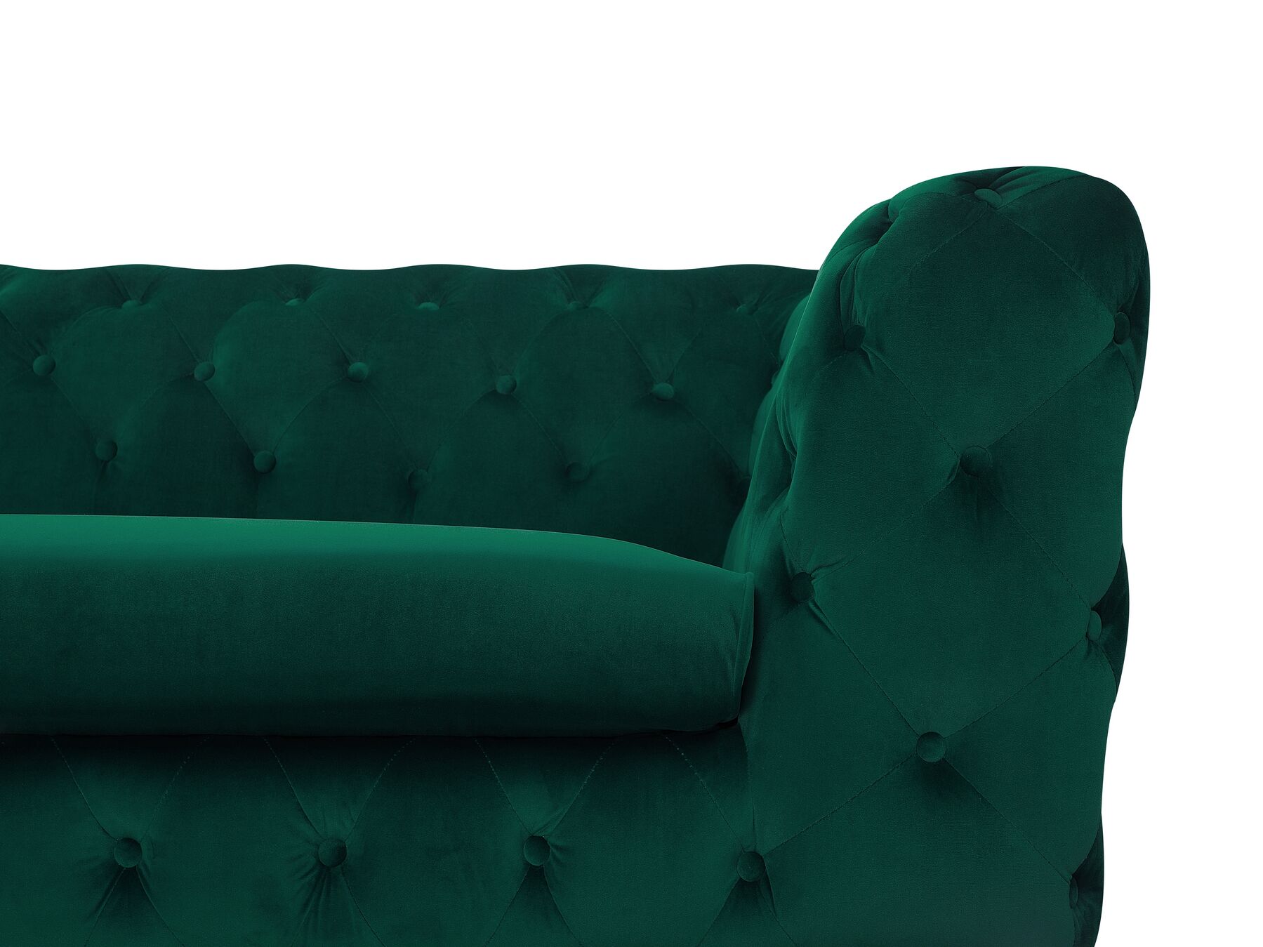 3 Seater Velvet Fabric Sofa Emerald Green SOTRA