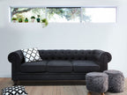 3 Seater Fabric Sofa Graphite Grey CHESTERFIELD