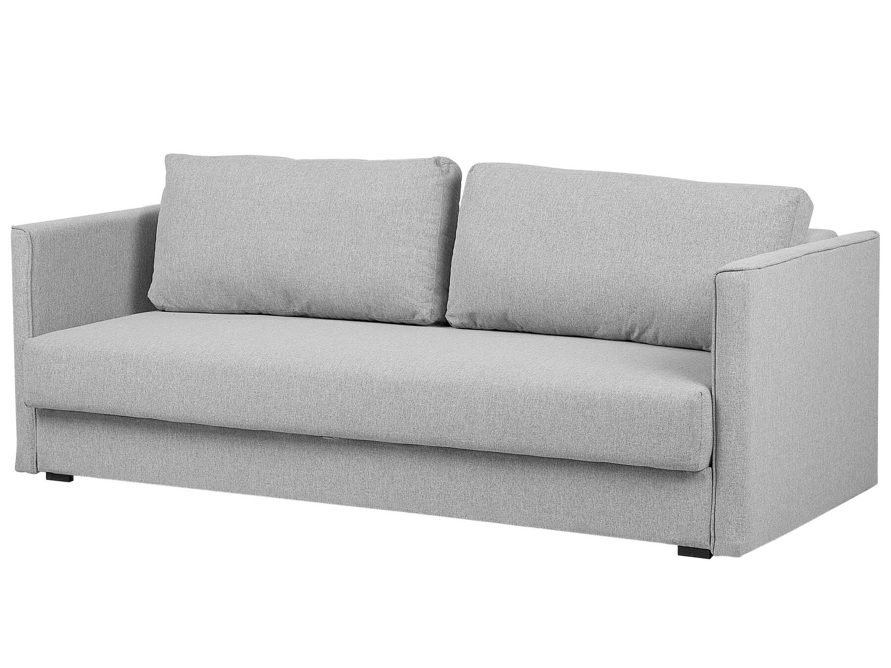 Sofa Bed EKSJO Fabric Light Grey with Storage 3 Seater
