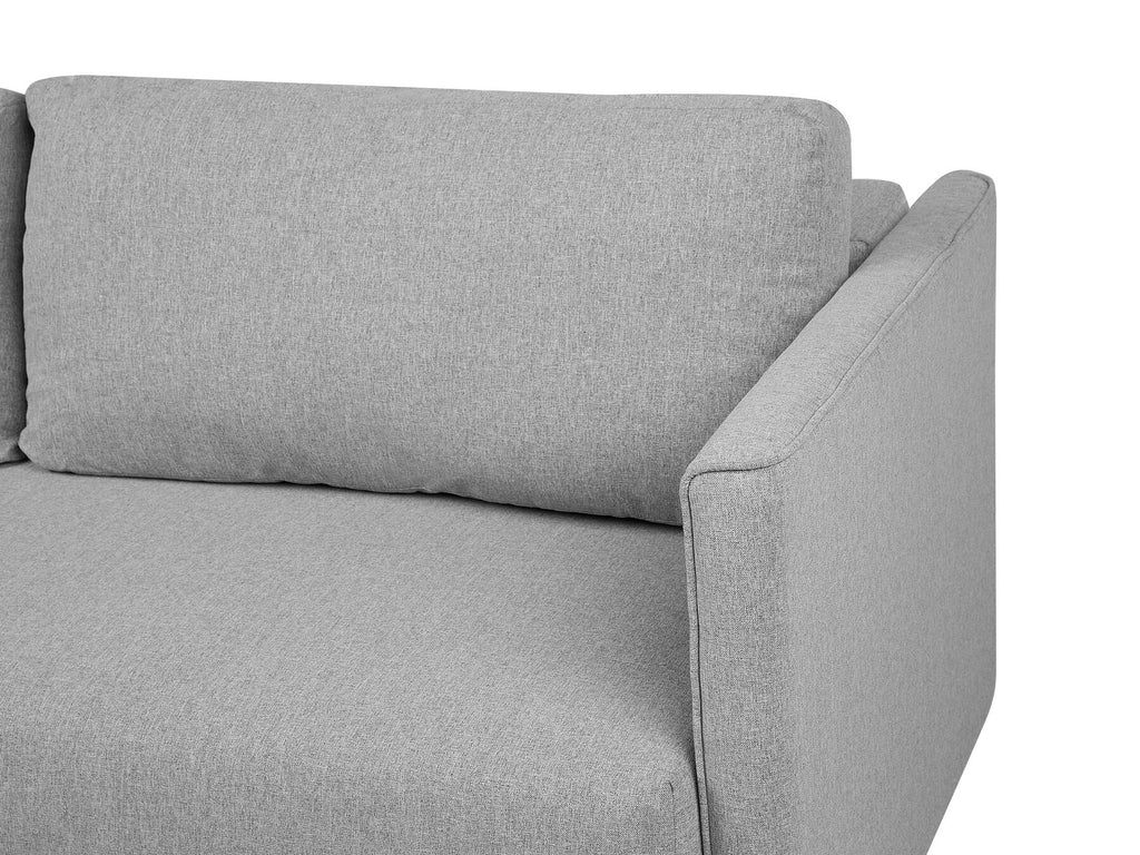 Sofa Bed EKSJO Fabric Light Grey with Storage 3 Seater