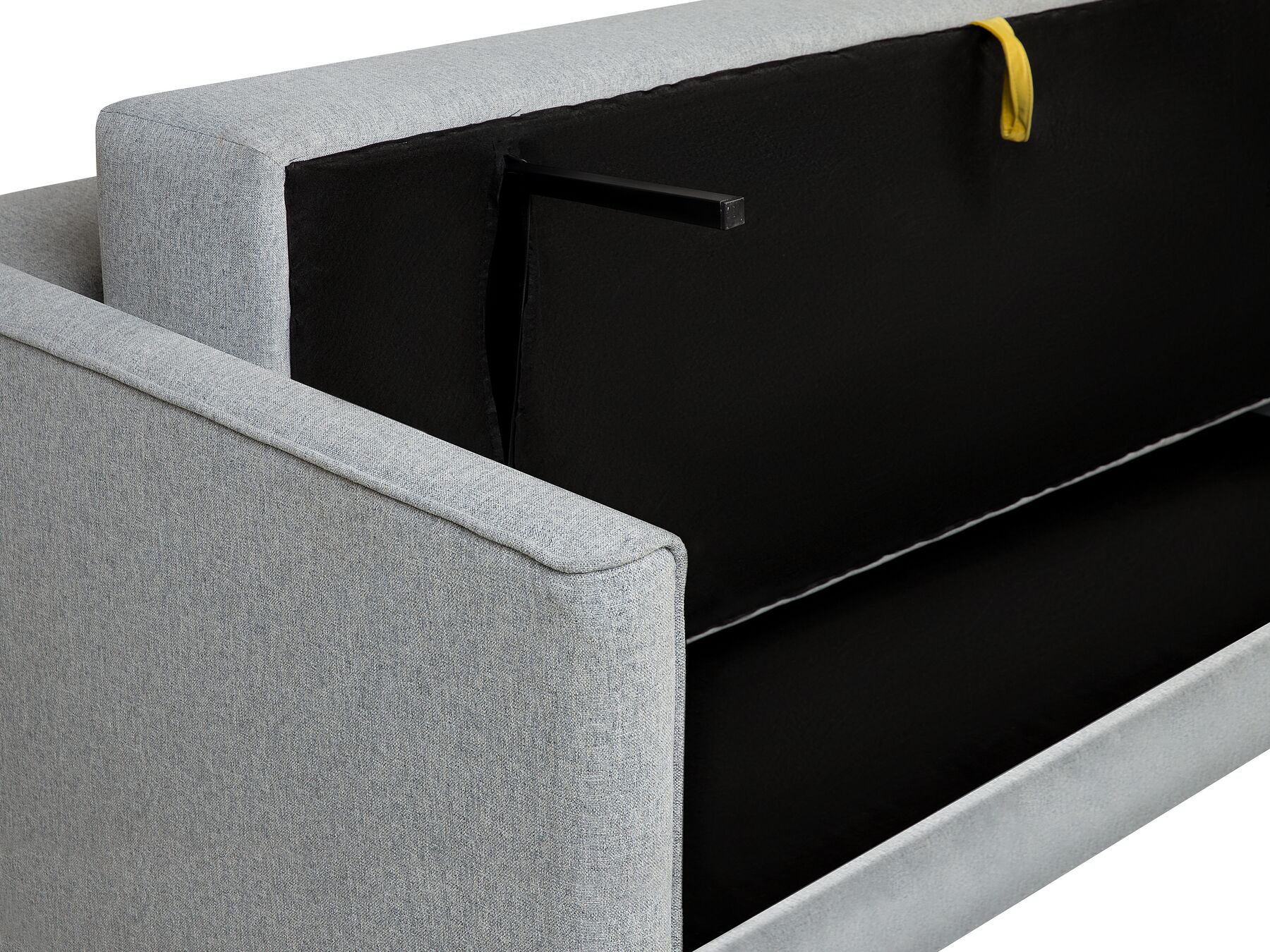 Sofa Bed EKSJO Fabric Light Grey with Storage 3 Seater