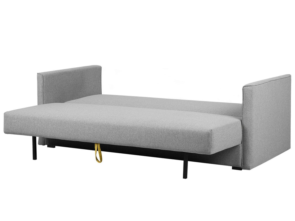 Sofa Bed EKSJO Fabric Light Grey with Storage 3 Seater