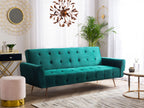 Sofa Bed SELNES Velvet Emerald Green 3 Seater