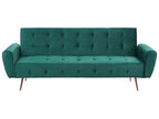 Sofa Bed SELNES Velvet Emerald Green 3 Seater