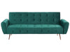 Sofa Bed Velvet Emerald Green 3 Seater