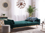 Sofa Bed EINA Velvet Emerald Green 3 Seater