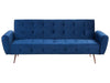Sofa Bed Velvet Navy Blue 3 Seater