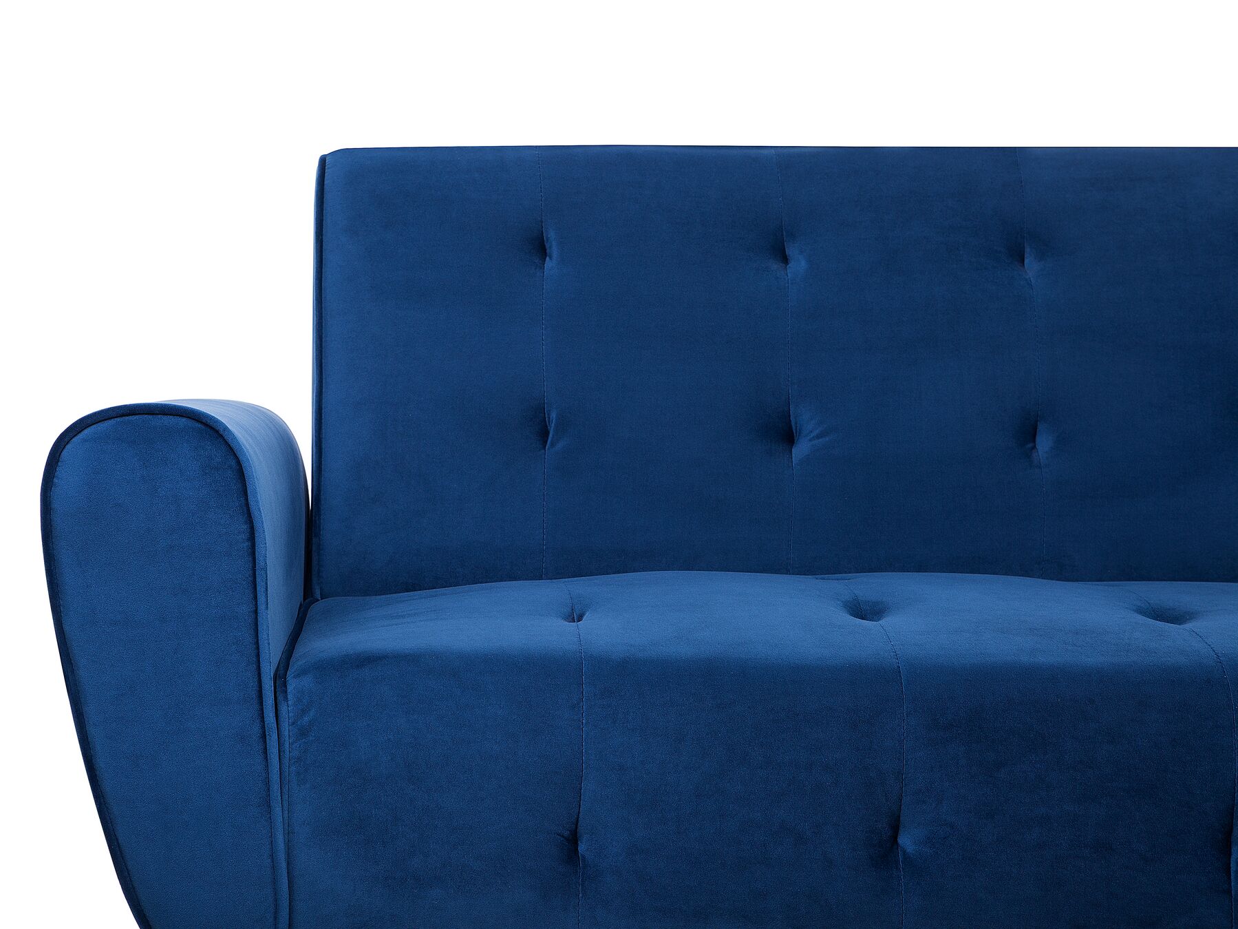 Sofa Bed SELNES Velvet Navy Blue 3 Seater