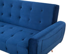 Sofa Bed SELNES Velvet Navy Blue 3 Seater