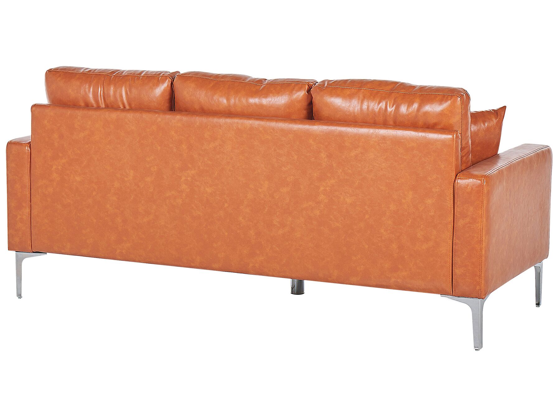 3 Seater Faux Leather Sofa Brown GAVLE