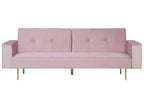 Sofa Bed VISNES Velvet Pink 3 Seater