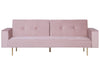 Sofa Bed Velvet Pink 3 Seater