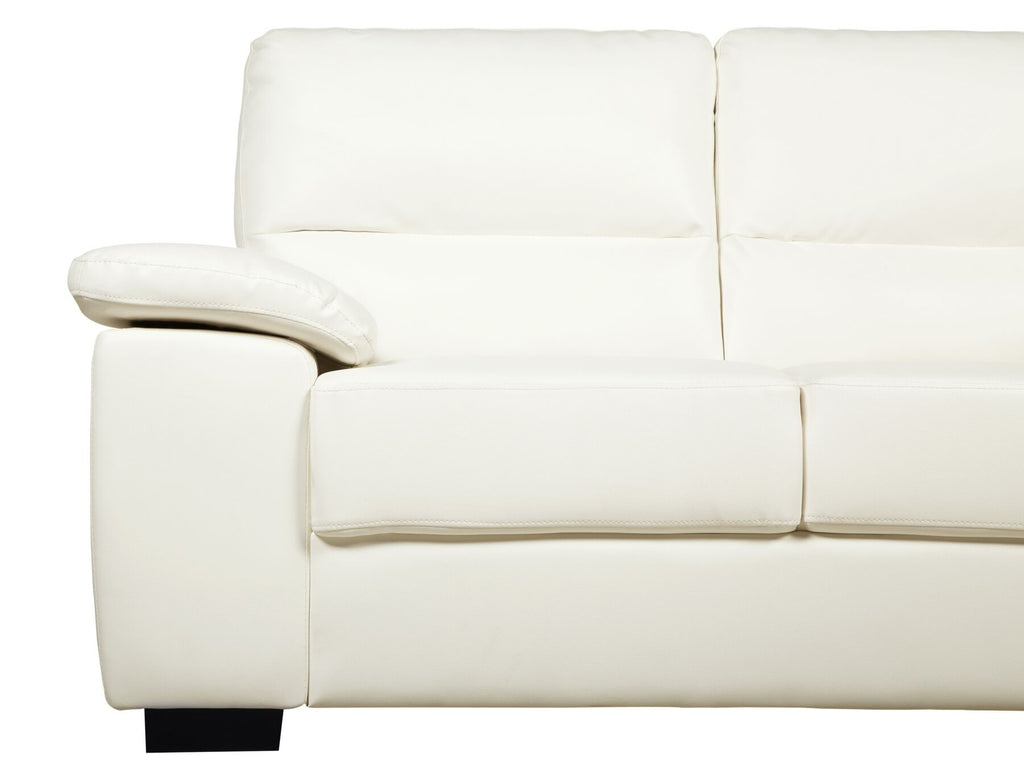 2 Seater Faux Leather Sofa Cream VOGAR