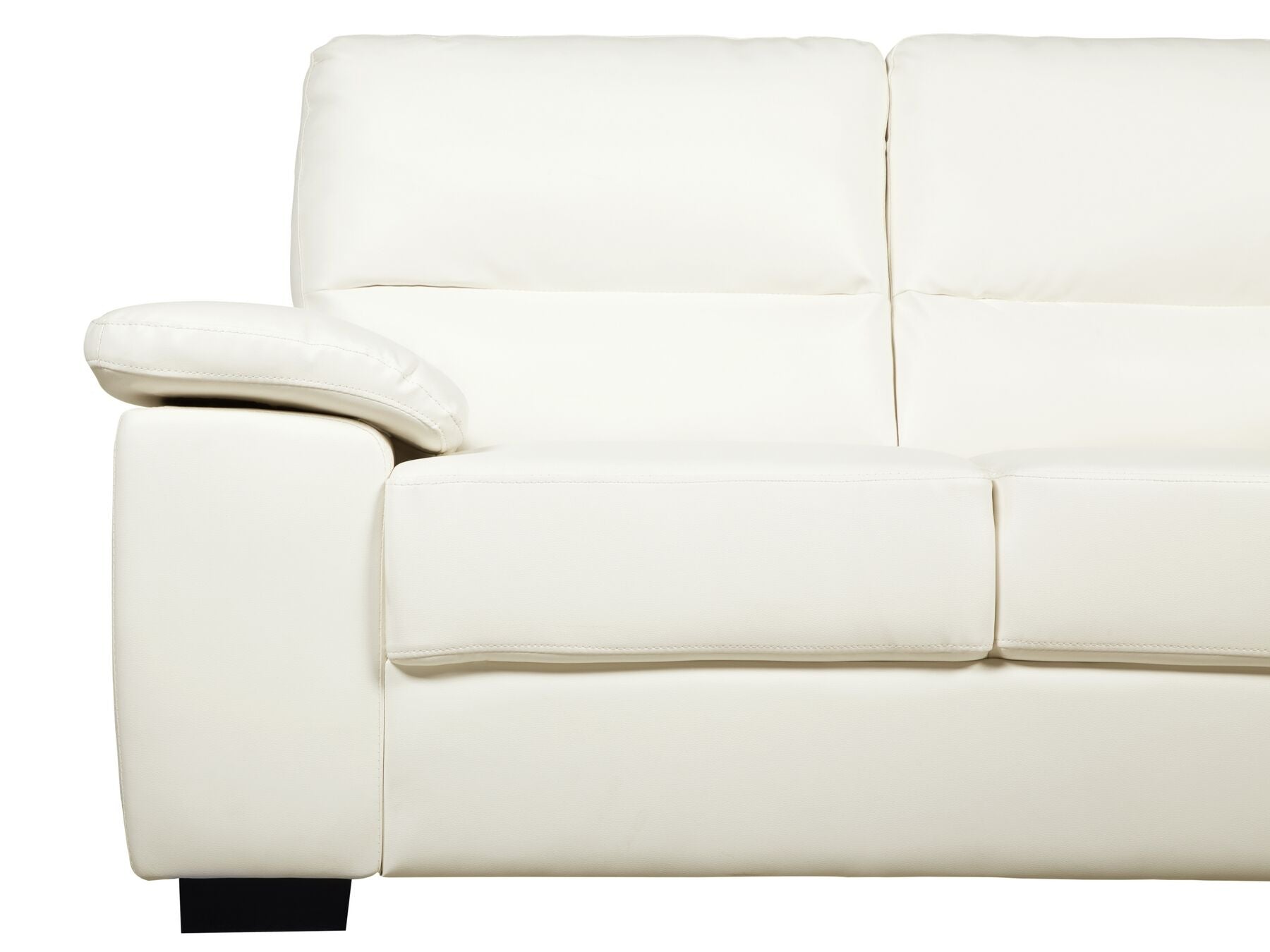 2 Seater Faux Leather Sofa Cream VOGAR