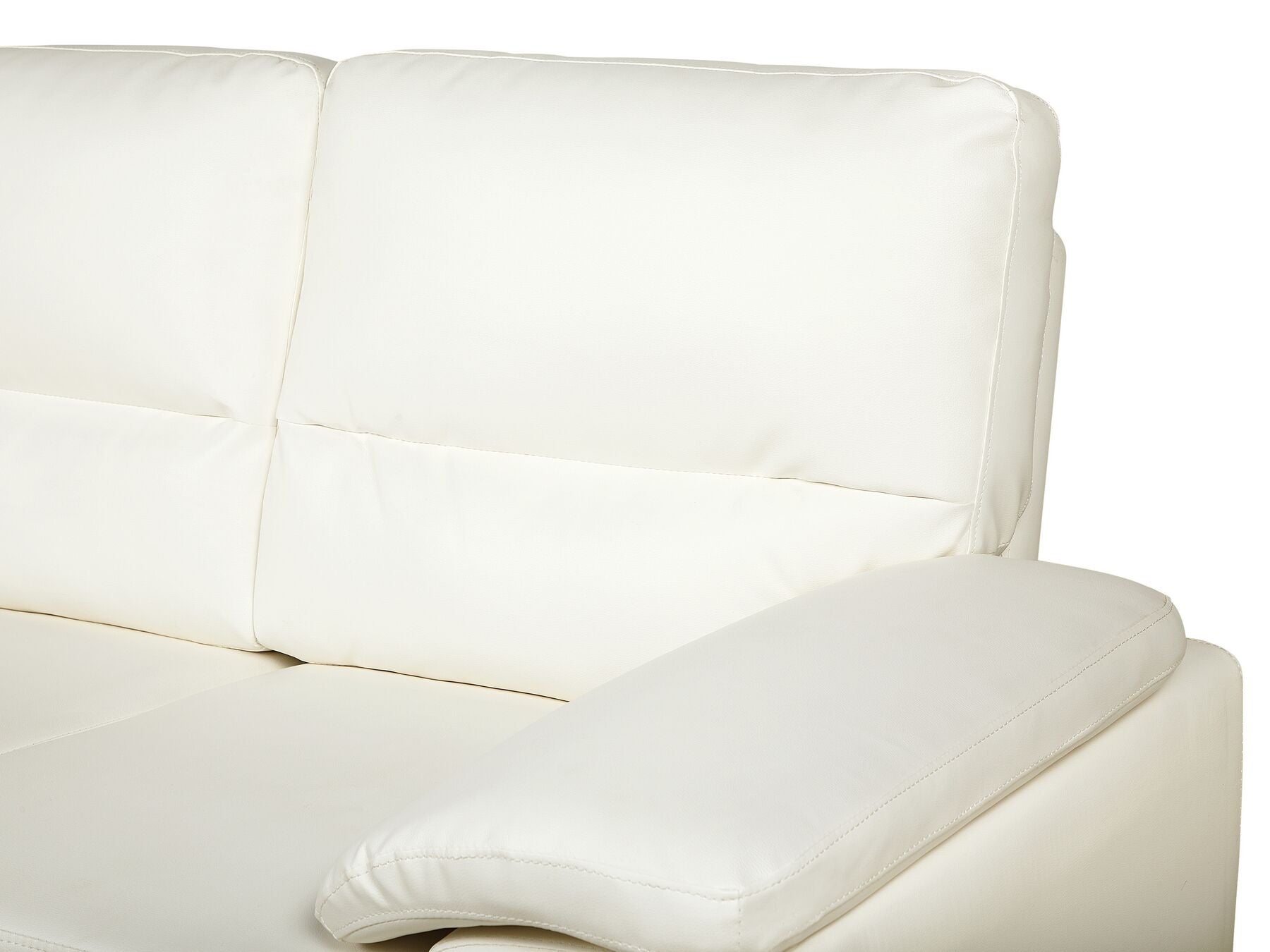 2 Seater Faux Leather Sofa Cream VOGAR