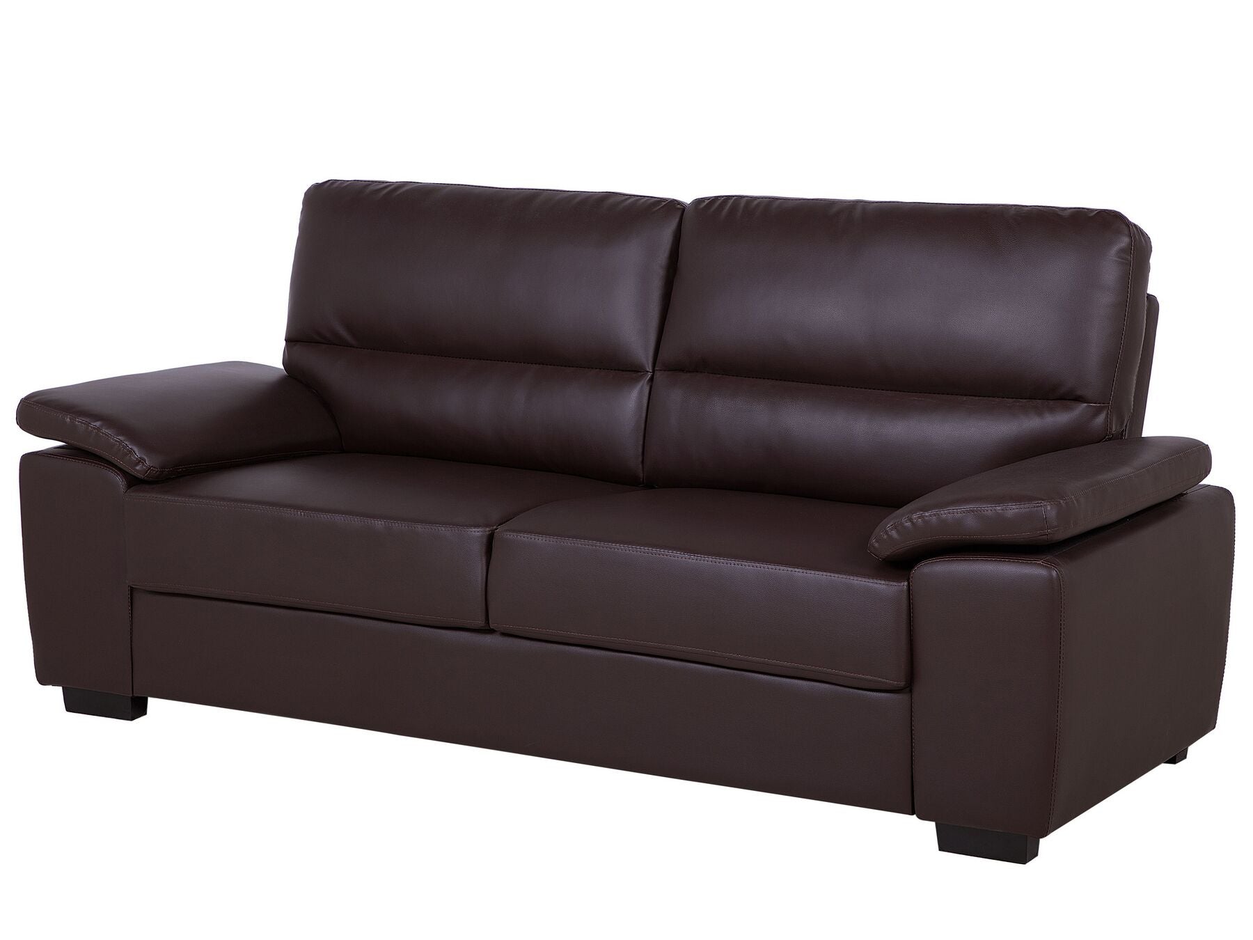 3 Seater Faux Leather Sofa Brown VOGAR