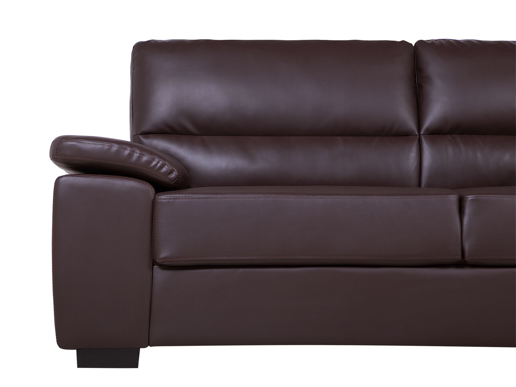 3 Seater Faux Leather Sofa Brown VOGAR