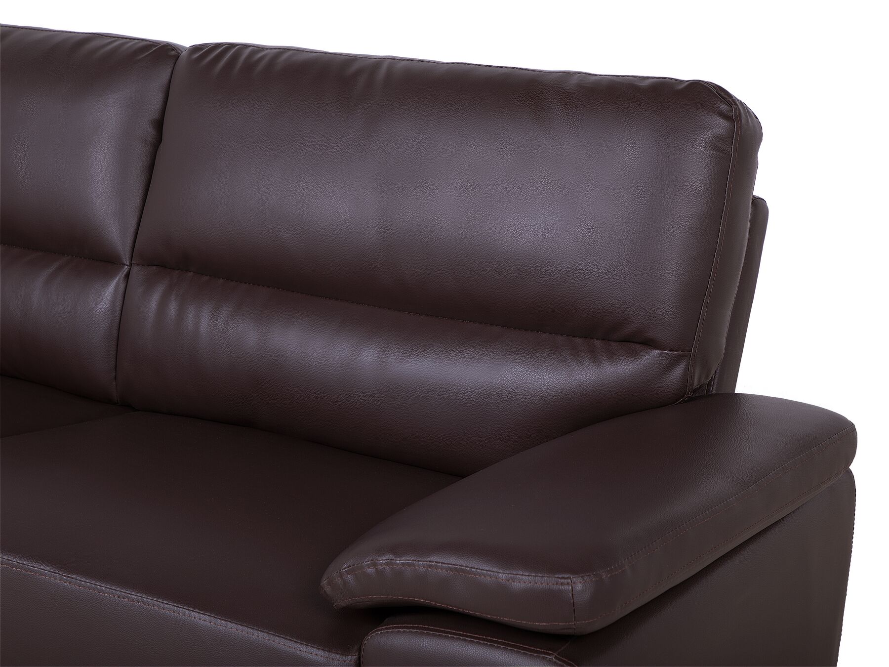 3 Seater Faux Leather Sofa Brown VOGAR