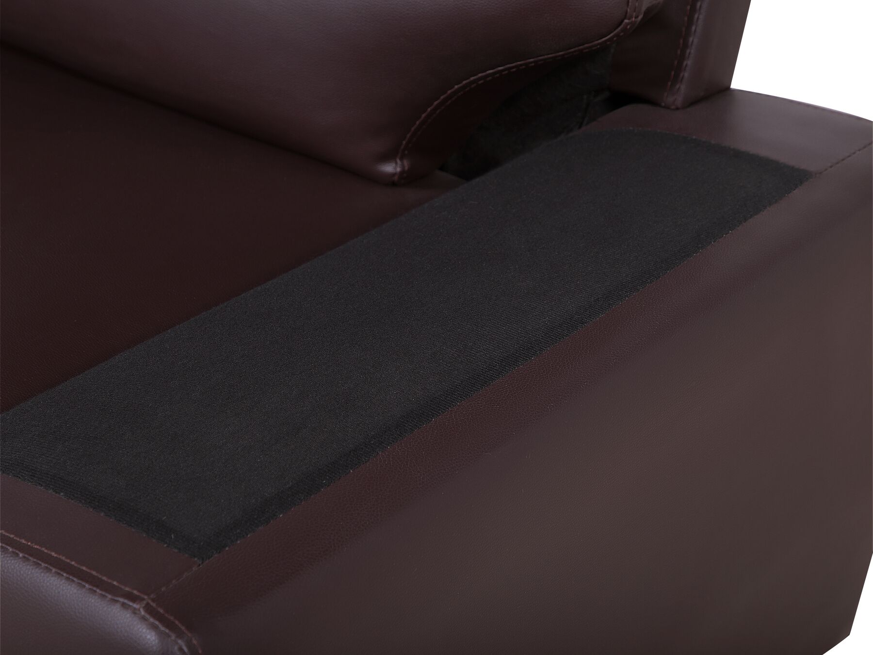3 Seater Faux Leather Sofa Brown VOGAR