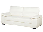 3 Seater Faux Leather Sofa Cream VOGAR
