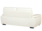 3 Seater Faux Leather Sofa Cream VOGAR