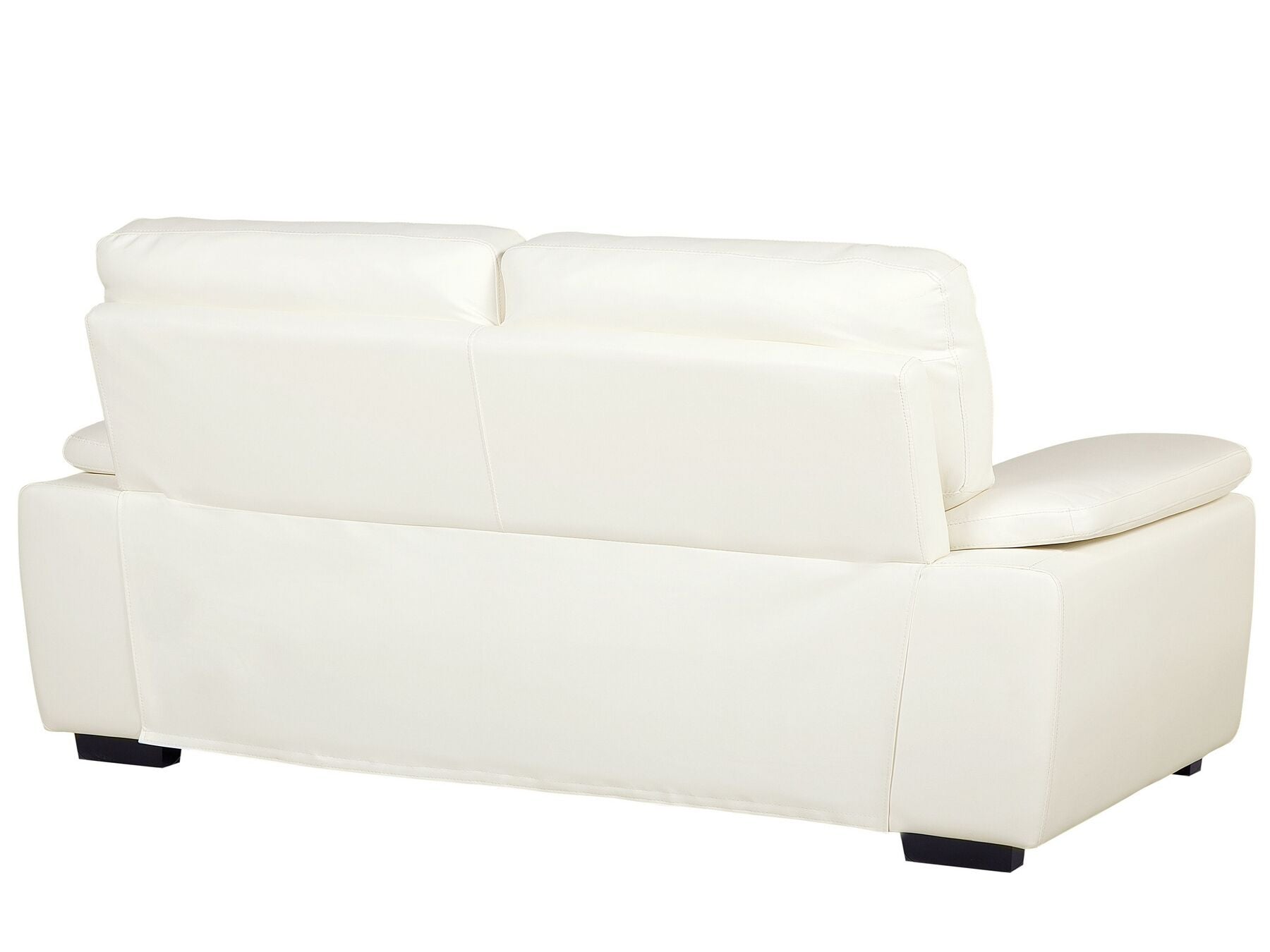 3 Seater Faux Leather Sofa Cream VOGAR