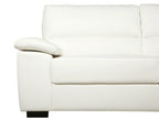 3 Seater Faux Leather Sofa Cream VOGAR